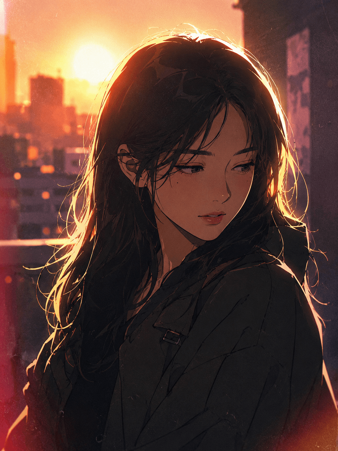 감성 역광 일러스트