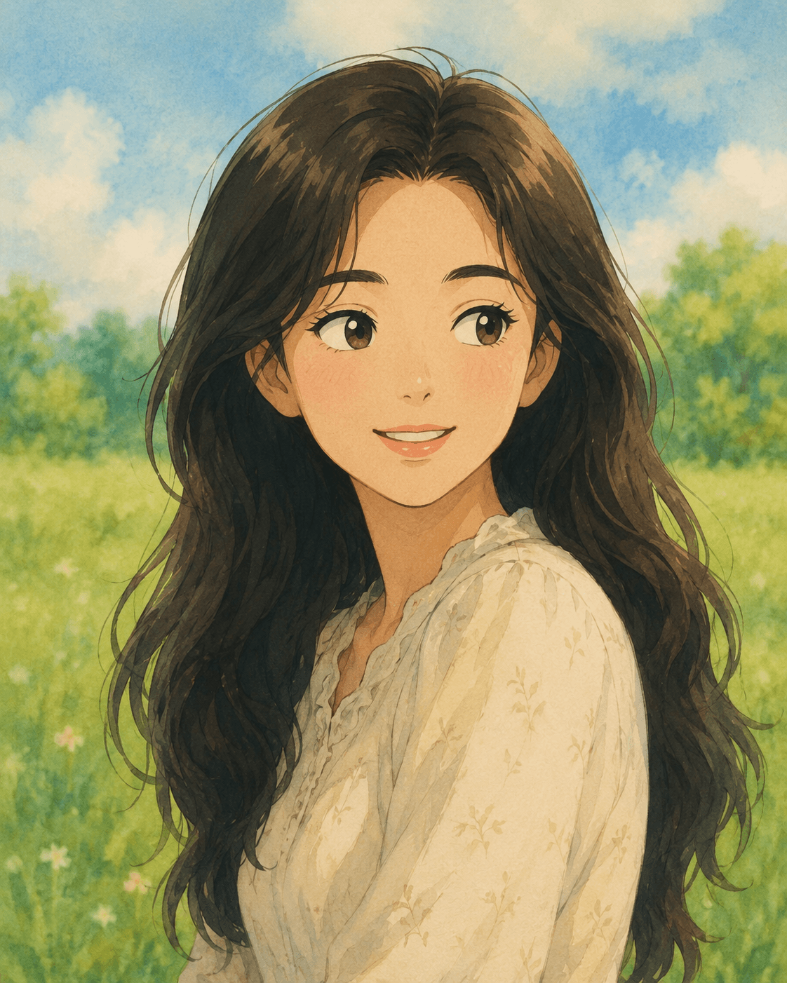 지브리 스타일 인물화